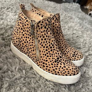 Soda Leopard Wedge Sneakers